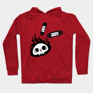 I'm ok I'm fine sarcastic skull harajuku Hoodie